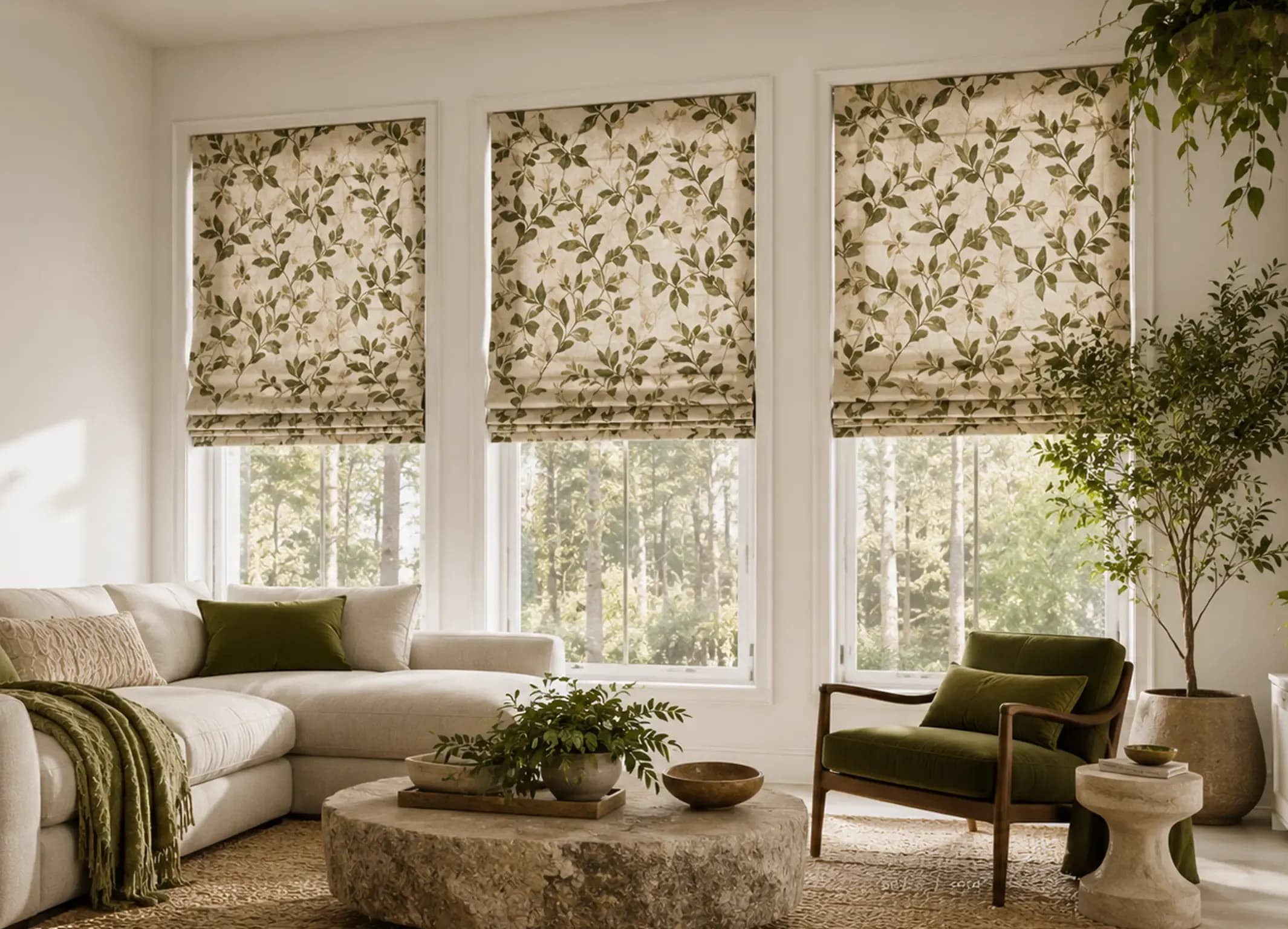 Cordless Roman Shades setup