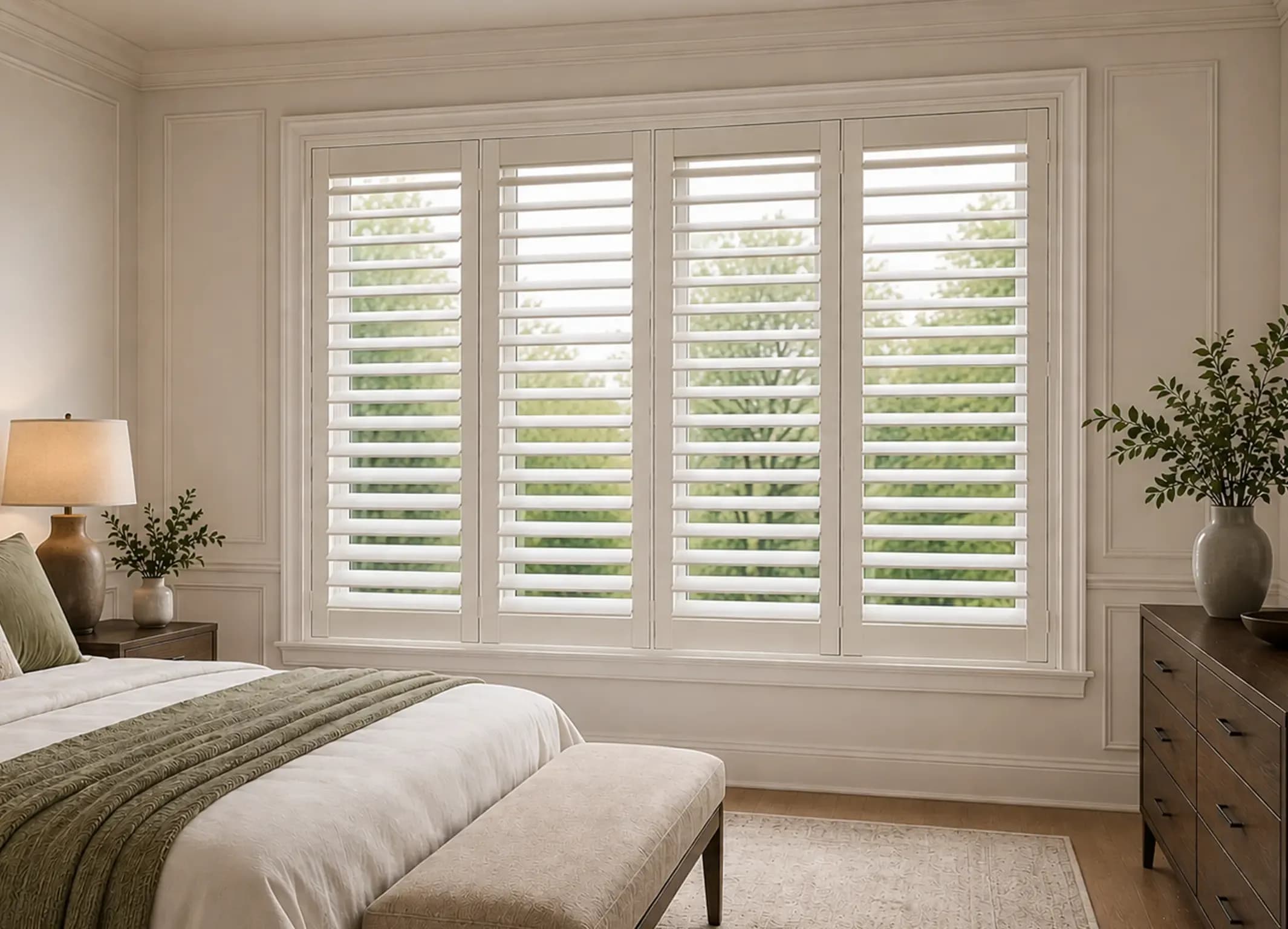 Hidden Tilt Poly Shutters setup