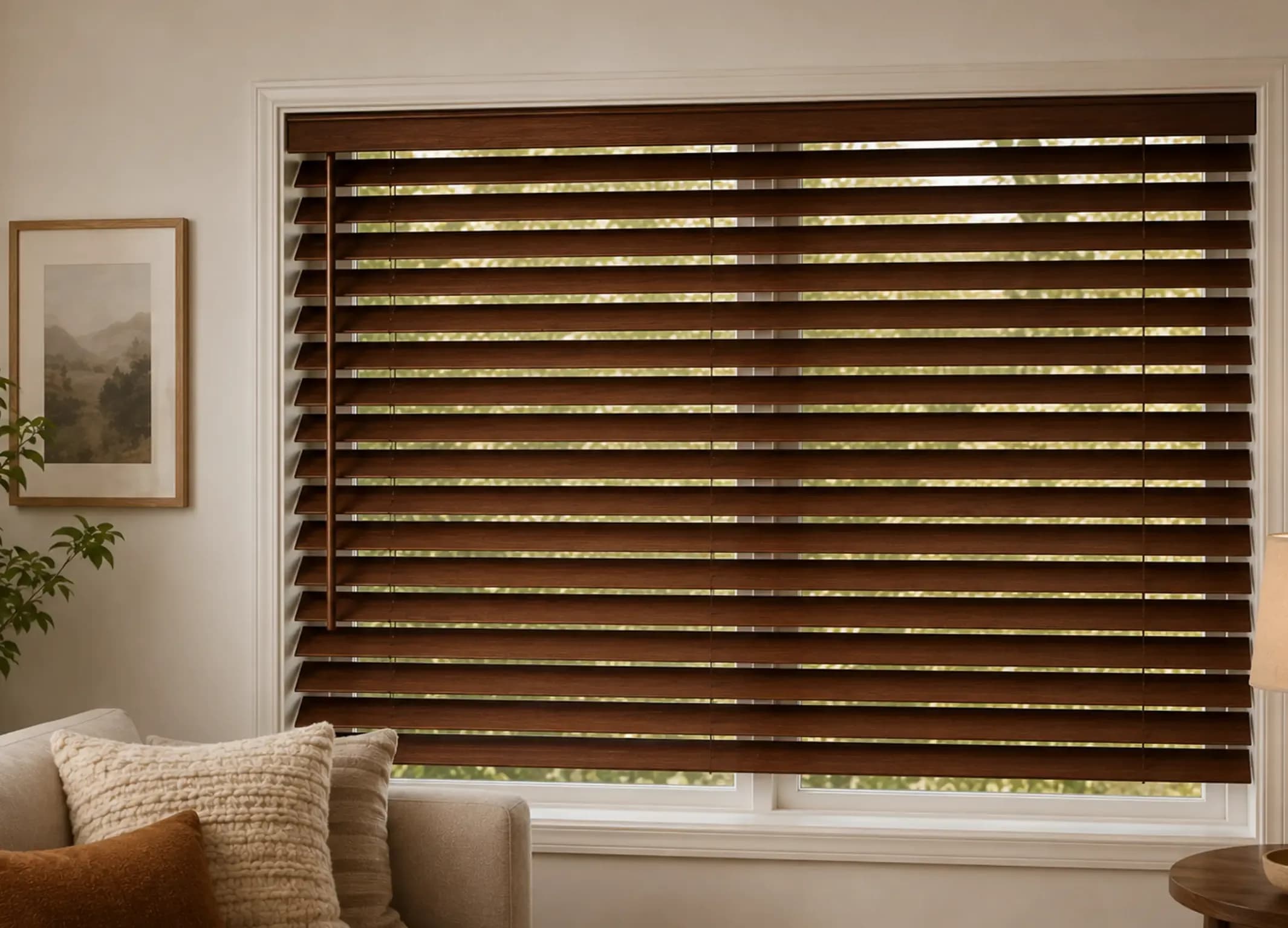 Manual Real Wood Blinds setup