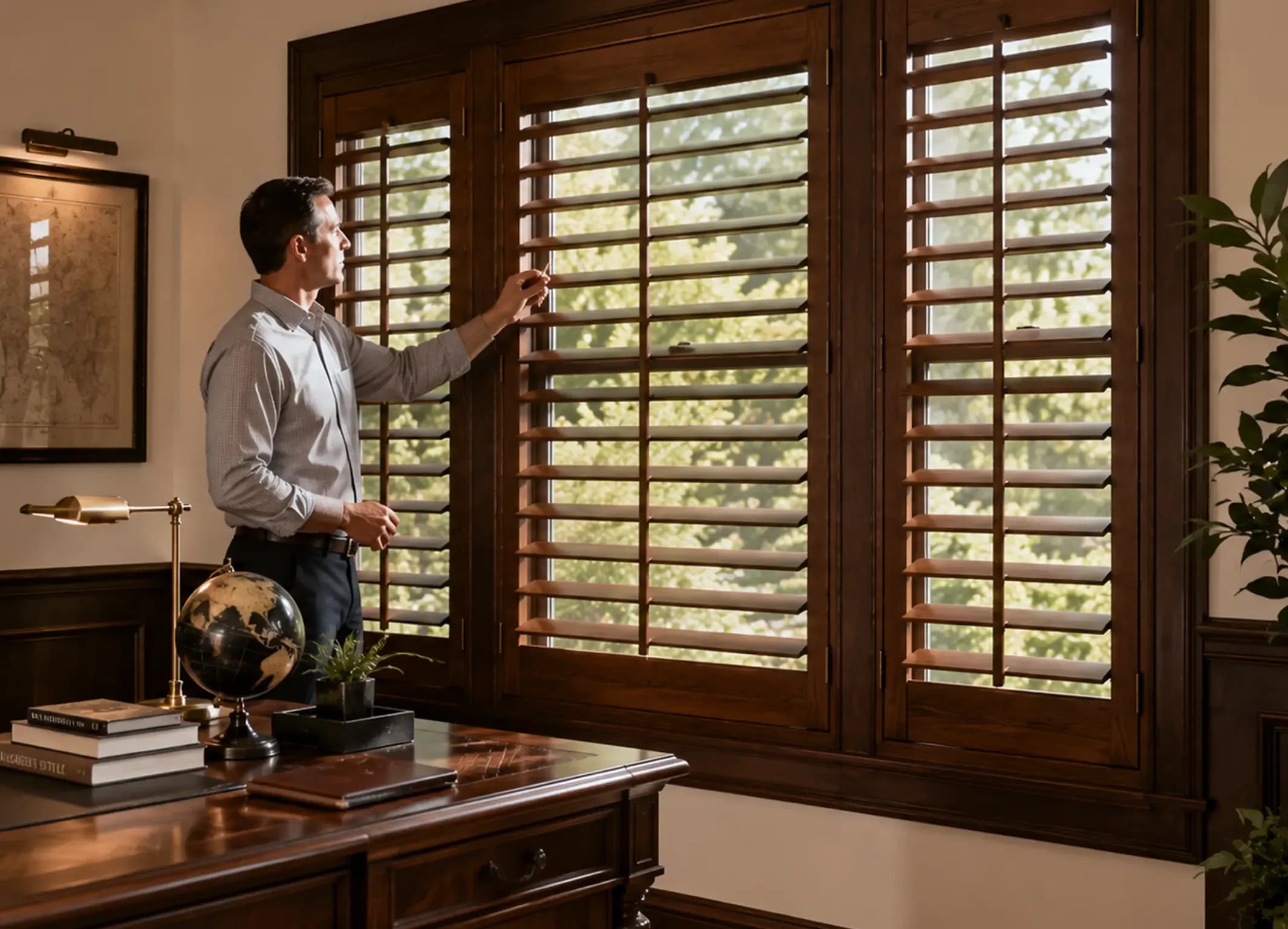 Manual Plantation Shutters setup
