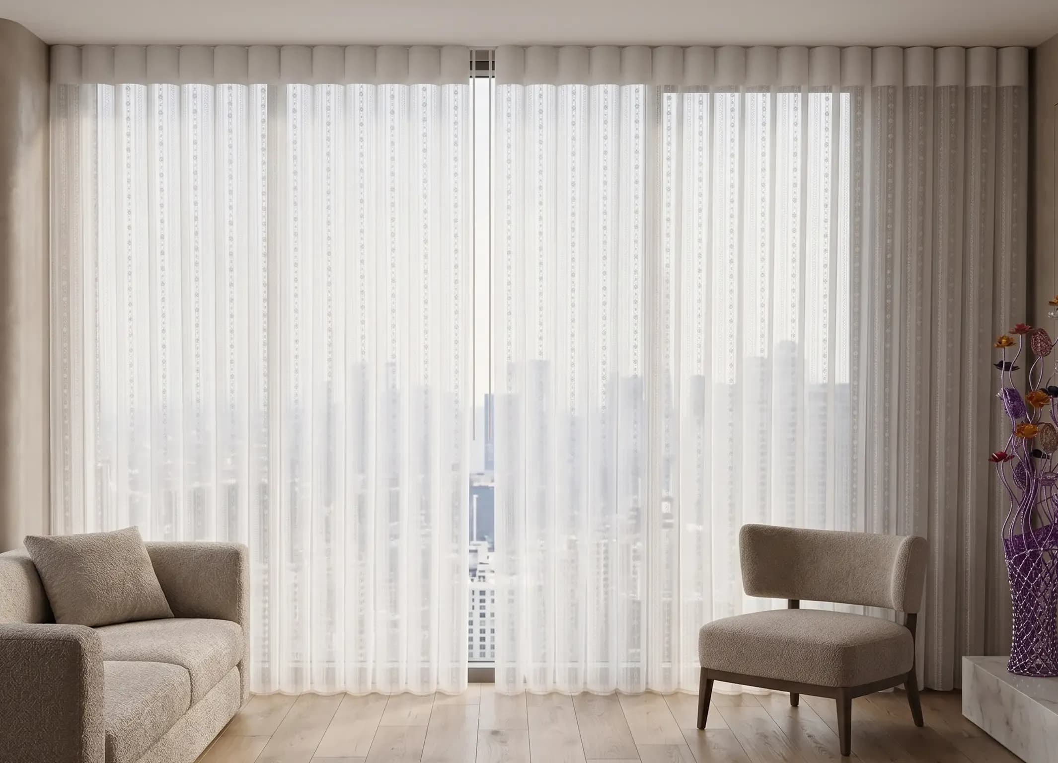 Manual Vertical Sheer Shades setup