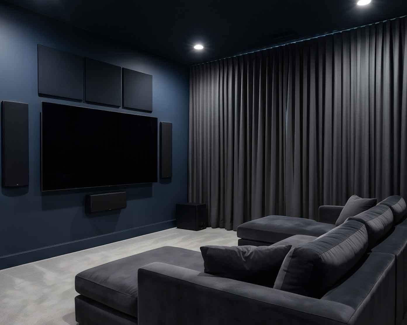 Media Rooms window treatment