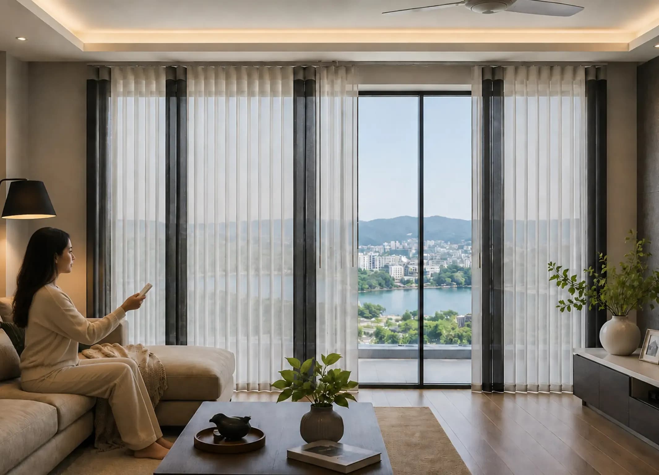 Motorized Vertical Sheer Shades setup
