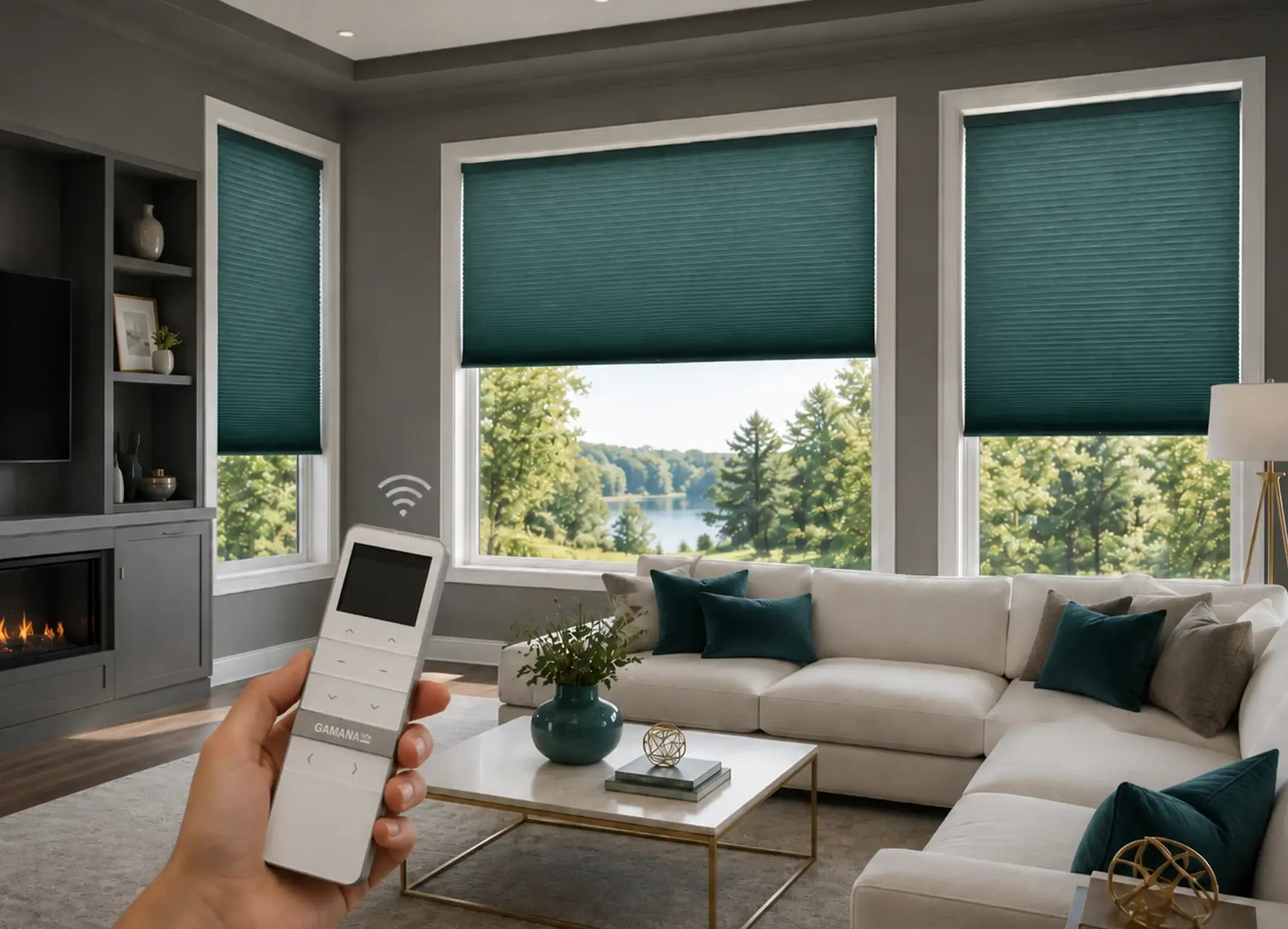 Motorized Cellular Shades setup